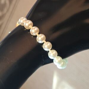 Vintage Glass Pearl Bracelet Made In Taiwan
